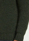 Men's Aran Fisherman Raglan Zip Sweater | Green