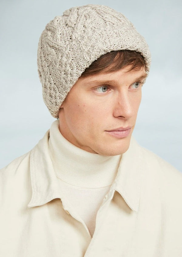 Merino Wool Oatmeal Aran Hat