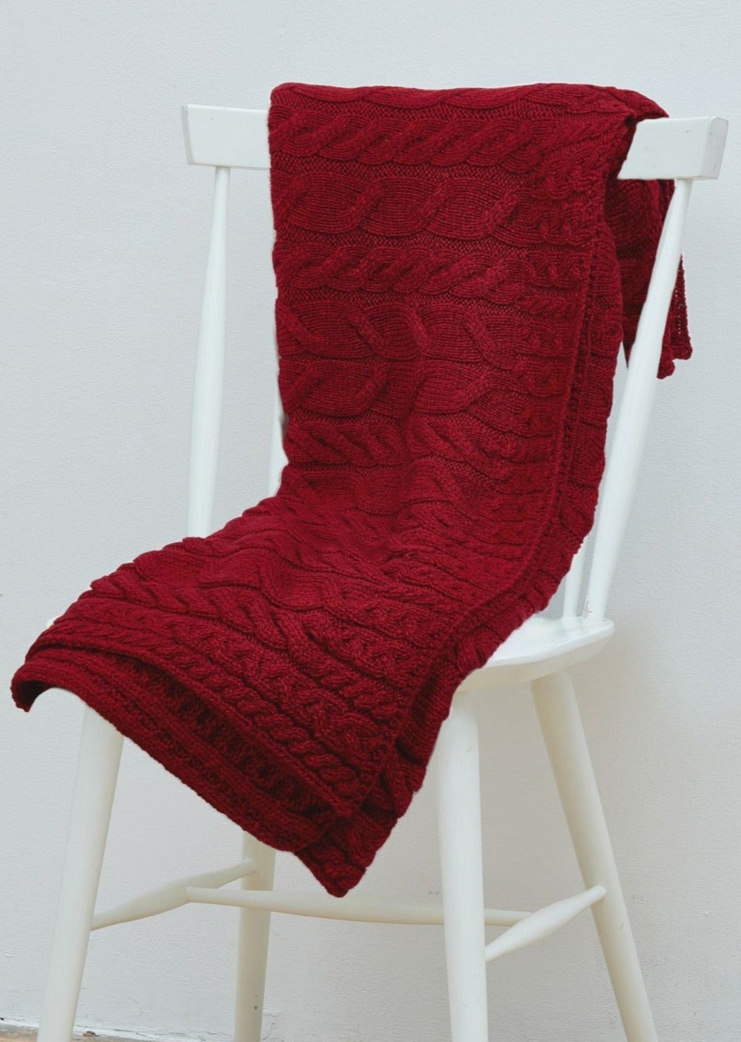 Supersoft Aran Cable Throw | Red