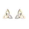 Solvar 9K Gold Diamond Trinity Stud Earrings S33989