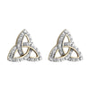 Solvar 9K Gold Diamond Trinity Knot Stud Earrings S33982