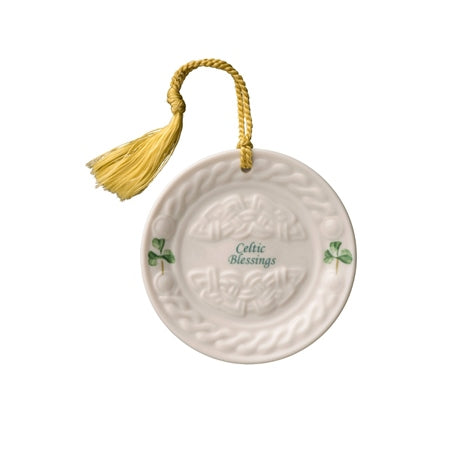 Belleek Classic Celtic Plate Hanging Ornament