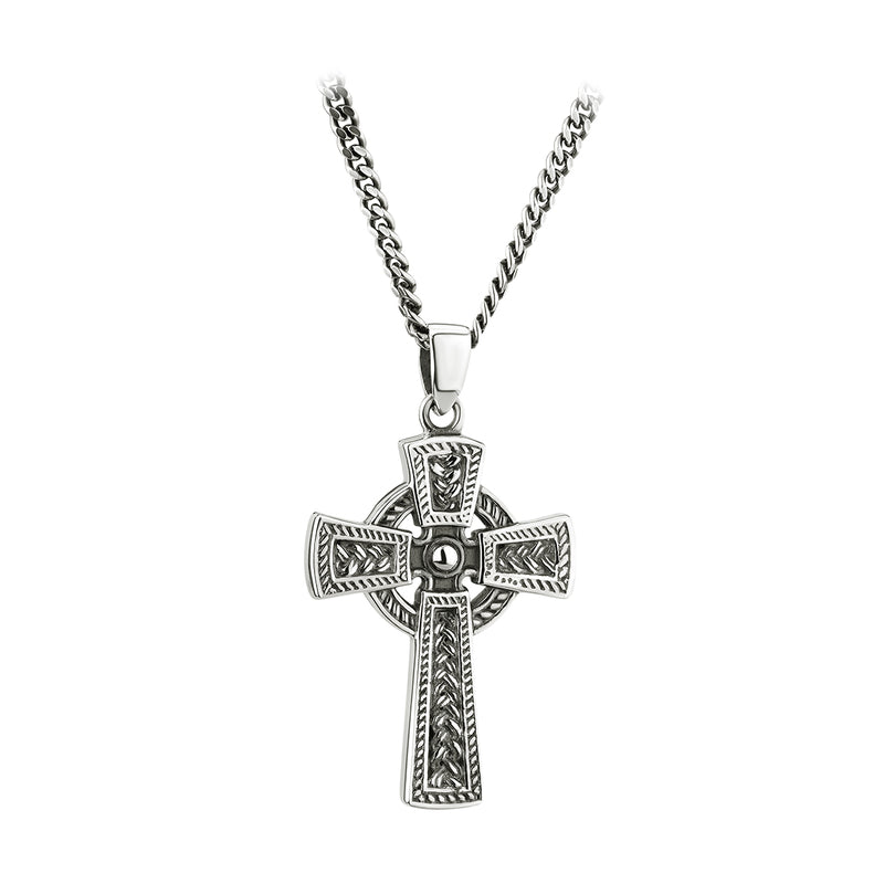Silver Oxidised Celtic Cross Pendant
