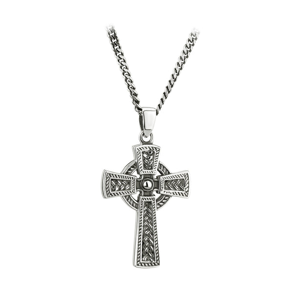 Silver Oxidised Celtic Cross Pendant