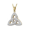 14k Gold Diamond Trinity Knot Pendant Necklace