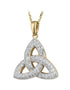 14k Gold Diamond Trinity Knot Pendant Necklace