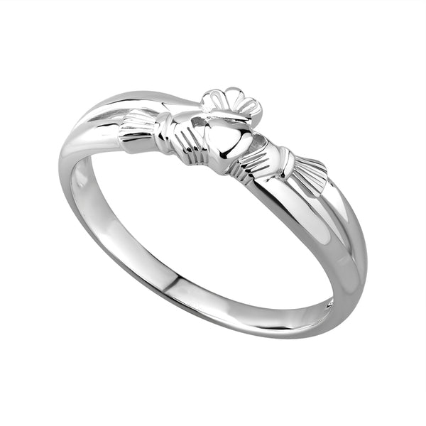 Solvar Claddagh Kiss Ring Sterling Silver Made in Ireland s2750