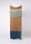 Oversized Cashmere Mix Knitted Aquamarine Biscuit Scarf