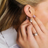Intricate Trinity Knot Pearl Earrings