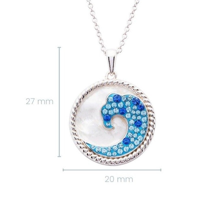 Blue Wave Mother of Pearl Pendant