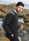 Aran Crafts Crew Neck Tweed Sweater - Charcoal
