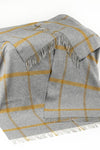 John Hanly Large Grey Mustard Check Blanket