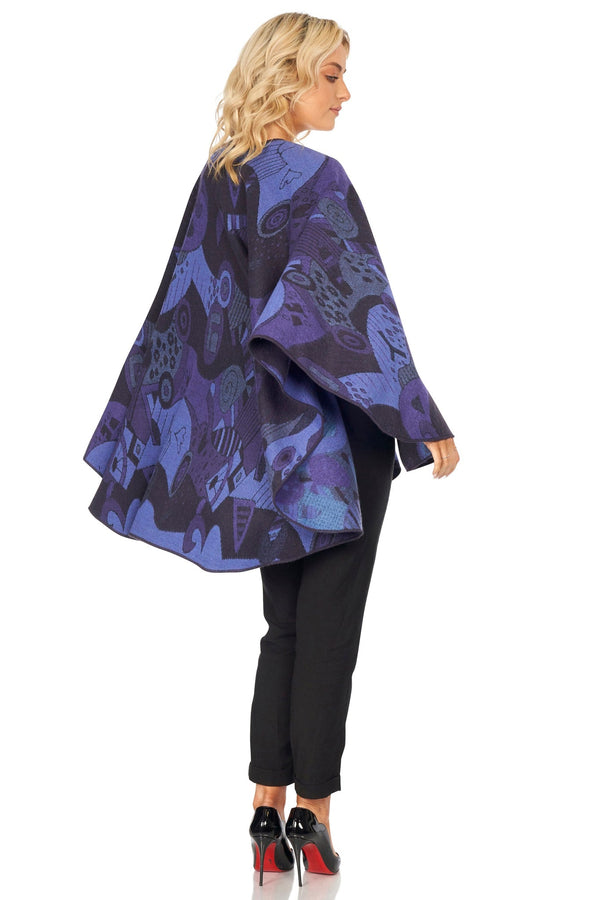 Jimmy Hourihan Shawl With 'Picasso' Inspired Motif Purple