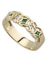 9k Gold Emerald Trinity Ring