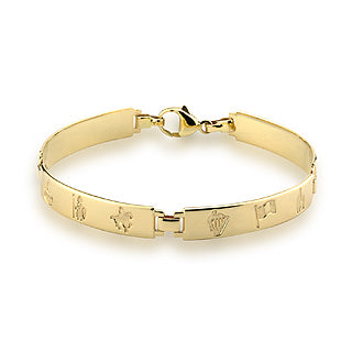 Solvar History Of Ireland 14K Gold Ladies 4 Link Bracelet S5505