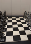 Mullingar Pewter Mythical Chess Set with Board