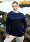 Aran Fairisle Midnight Blue Sweater