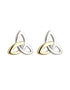 10K Gold Diamond Silver Trinity Knot Stud Earrings