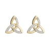 14K Two Tone Diamond Trinity Knot Stud Earrings