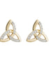 14K Two Tone Diamond Trinity Knot Stud Earrings