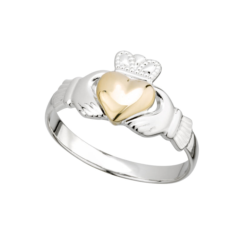 Gold Heart Claddagh Ring