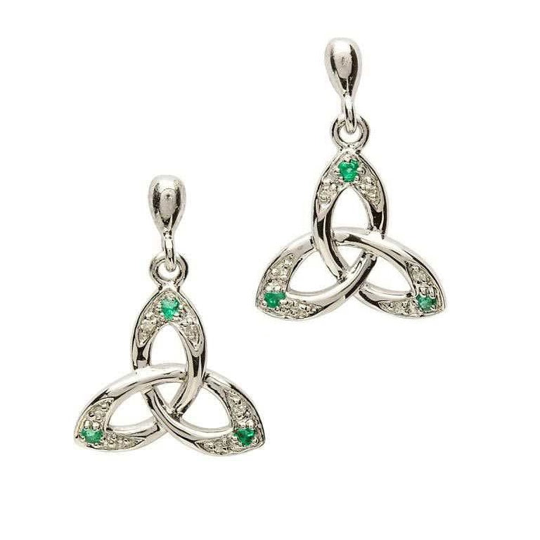Trinity Knot Diamond Emerald Earring