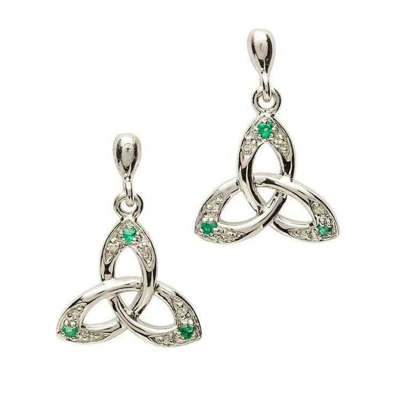 Trinity Knot Diamond Emerald Earring