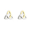Two Tone Plated Trinity Knot Stud Earrings