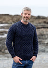 Aran Woollen Mills Men's Navy Sweater
