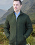Men's Donegal Full Zip Green Herringbone Jacket