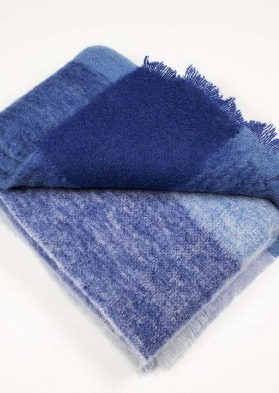 John Hanly Large Blue Mohair Blanket
