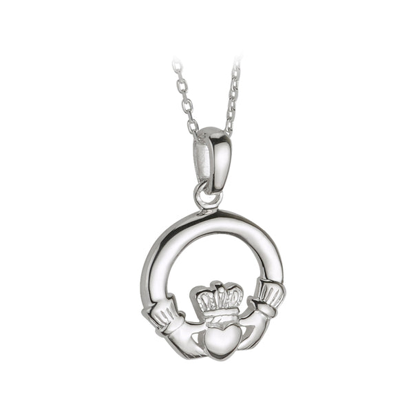 Solvar Sterling Silver Small Claddagh Pendant S4682
