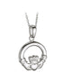 Sterling Silver Small Claddagh Pendant