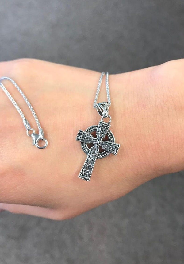 Silver Celtic knot Design Cross Pendant
