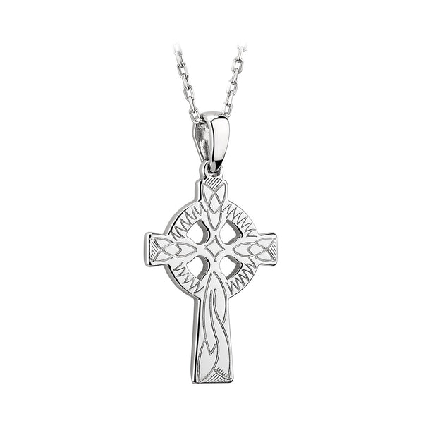 Silver Engraved Celtic Cross