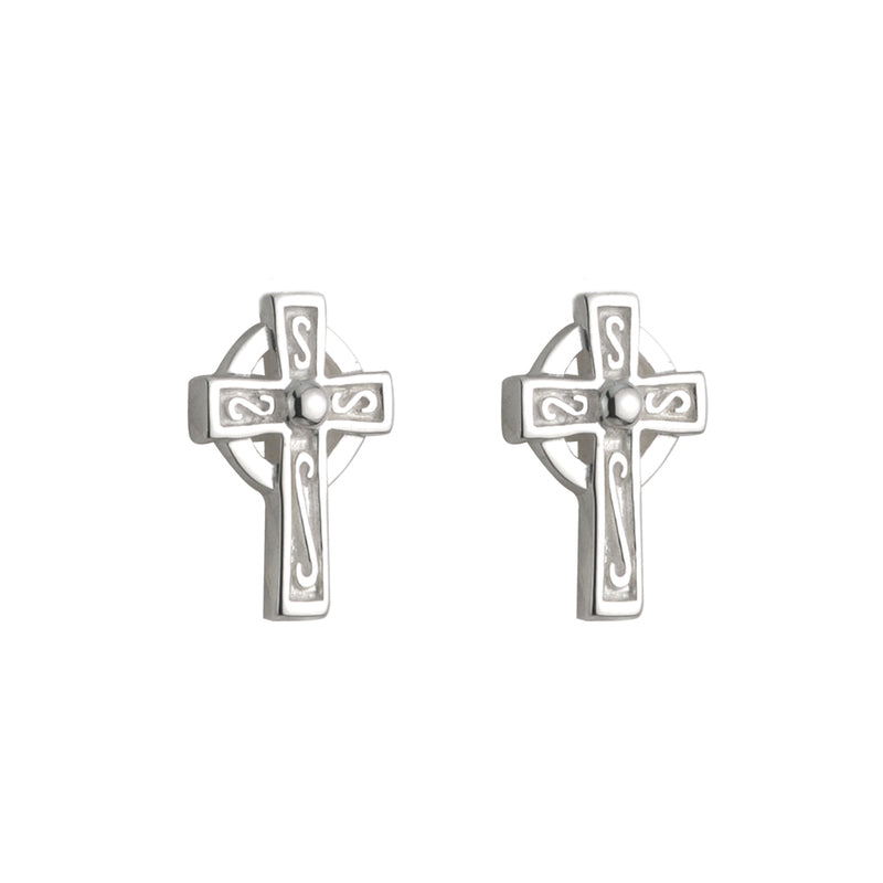 Communion Silver Cross Earrings