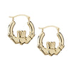 Solvar 14K Gold Claddagh Creole Small Earrings S3940