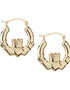 14K Gold Claddagh Creole Small Earrings
