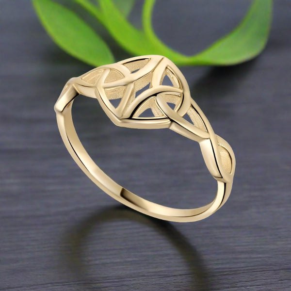 9K Gold Celtic Trinity Knot Ring