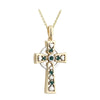 14K Gold Emerald Celtic Cross