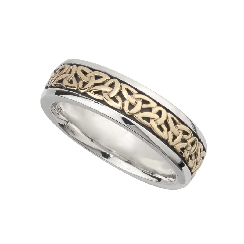 Solvar Ladies Silver & Gold Trinity Knot Ring