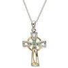 Celtic Trinity Knot Diamond & Emerald Cross