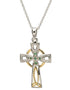 Trinity Knot Diamond & Emerald Cross