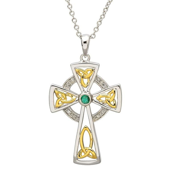 Celtic Diamond Emerald Cross