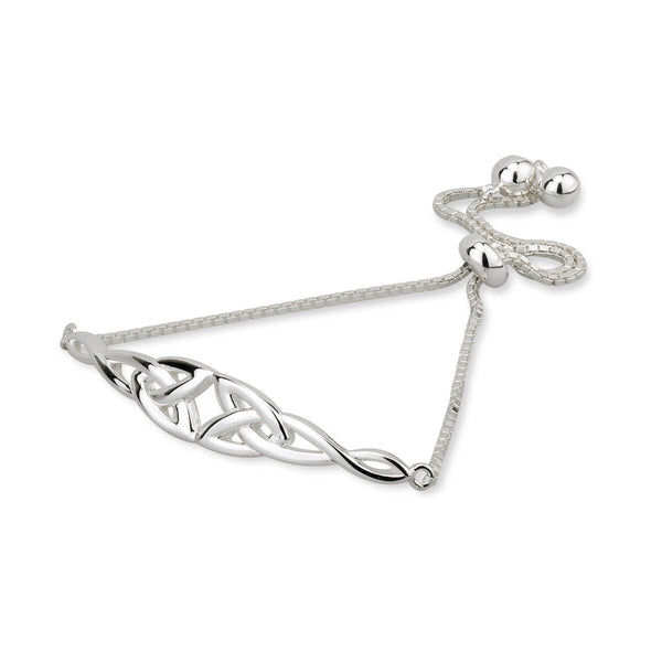 Silver Trinity Knot Draw String Bracelet