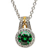 Silver Green Halo Necklace