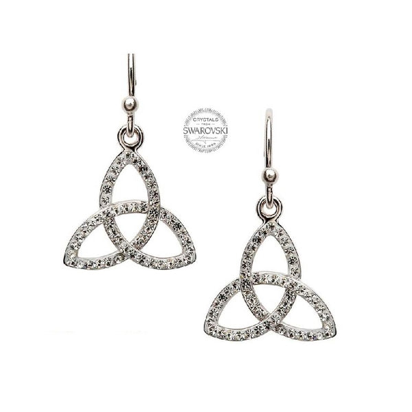 Swarovski Crystals Trinity Knot Drop Earrings