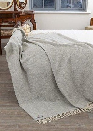 John Hanly Pale Grey Oversized Cashmere Throw