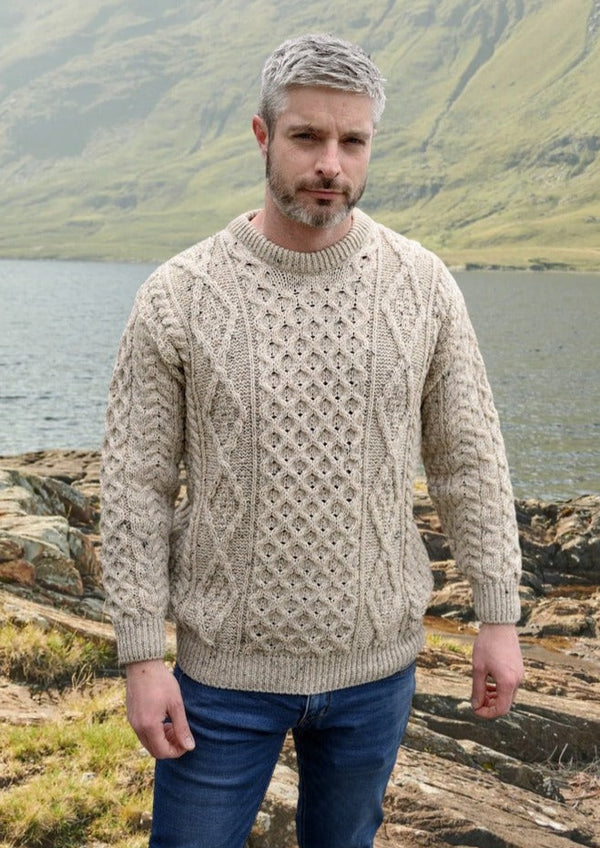 Aran Men's Oatmeal Sweater