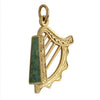 14k Gold Connemara Marble Harp Charm